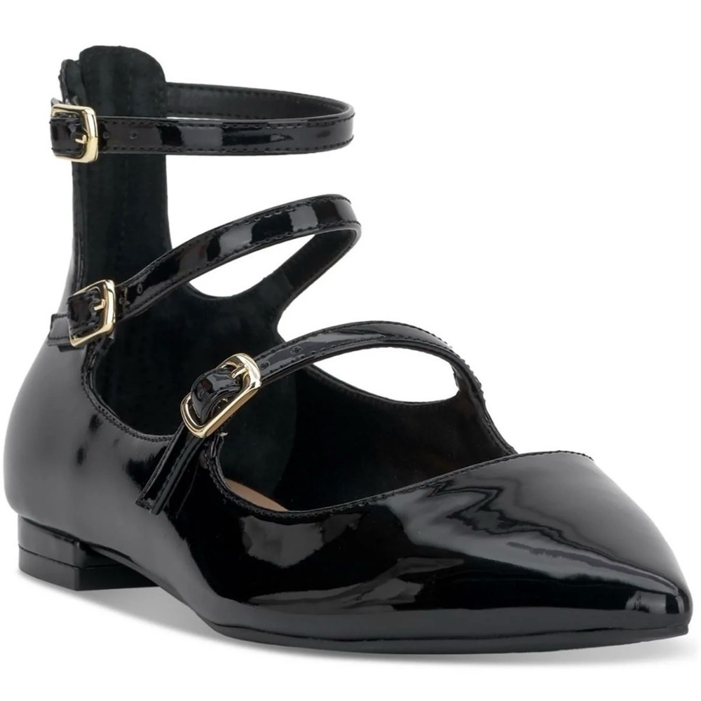 I.N.C. International Concepts Valan Black Triple Straps Flats Size 10 (MSRP $80) - Picture 2 of 5